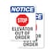 Signmission Elevator Out Of Order Sign With Symbol, 10 in W x Rectangle, Vinyl Decal OS-2PACK-NS-D-1014-V-11737 - alternate 1